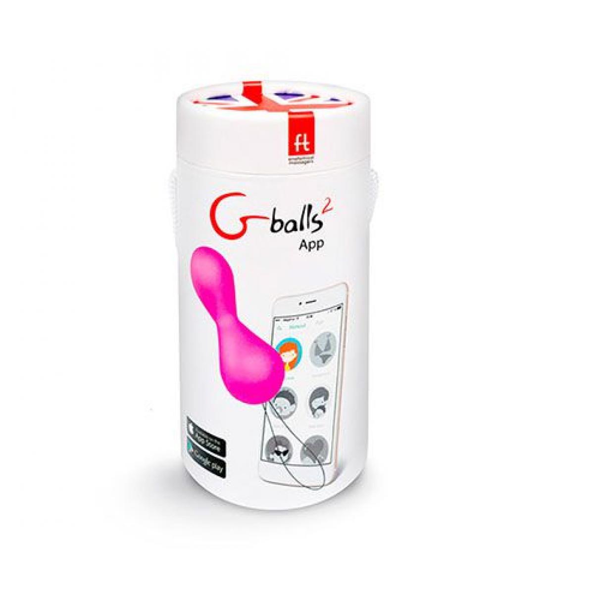 Ярко-розовые вагинальные шарики Gballs2 App