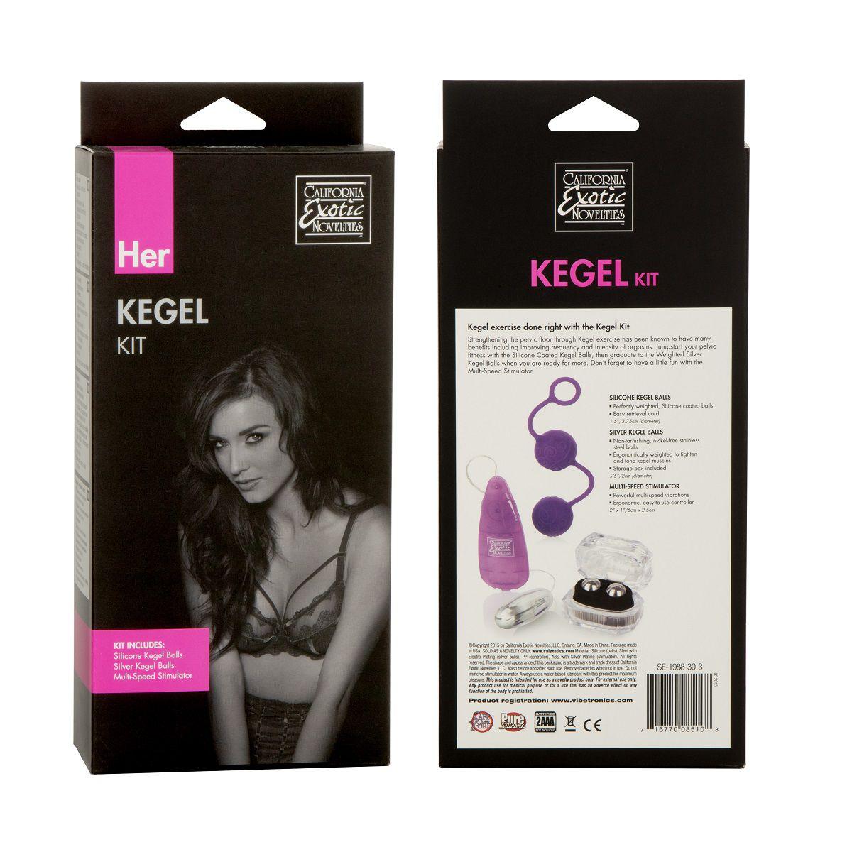 Женский набор для вагинальной стимуляции HER KEGEL KIT: 2 вида шариков и вибропуля