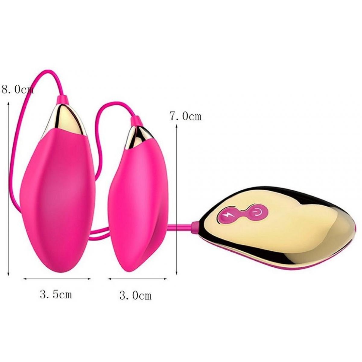 Парные розовые виброяца Sole Egg с пультом