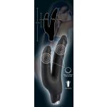 Чёрный анально-вагинальный вибромассажёр-реалистик Backdoor Lovers Double - 24,5 см.