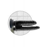 Двойной чёрный вибратор со съемной присоской Double Vibrating Double Penetrator - 20,3 см.