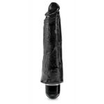 Чёрный вибратор-реалистик 8  Vibrating Stiffy - 24,8 см.