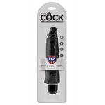 Чёрный вибратор-реалистик 8  Vibrating Stiffy - 24,8 см.