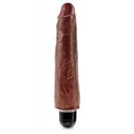 Коричневый вибратор-реалистик 9  Vibrating Stiffy - 27,9 см.