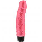 Розовый вибратор-реалистик с богатым рельефом поверхности PEARL SHINE 9 VIBRATOR - 22,8 см.