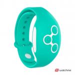 Розовый вибратор для пар с зеленым пультом-часами Weatwatch Dual Pleasure Vibe