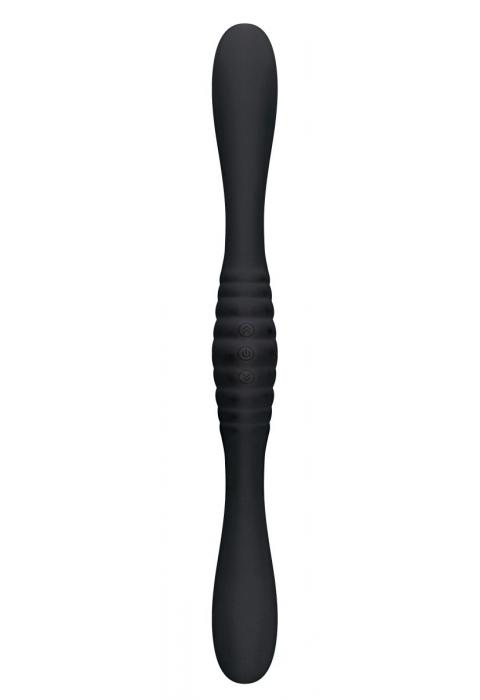 Черный двойной вибромассажер 2FER Dual Massager - 36 см.
