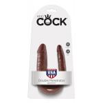 Коричневый двусторонний фаллоимитатор U-Shaped Small Double Trouble - 33,5 см.