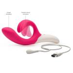 Розовый вибромассажёр с клиторальным отростком We Vibe Nova Pink - 21,5 см.