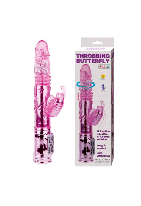 Вибратор-бабочка Throbbing Butterfly - 29,5 см.