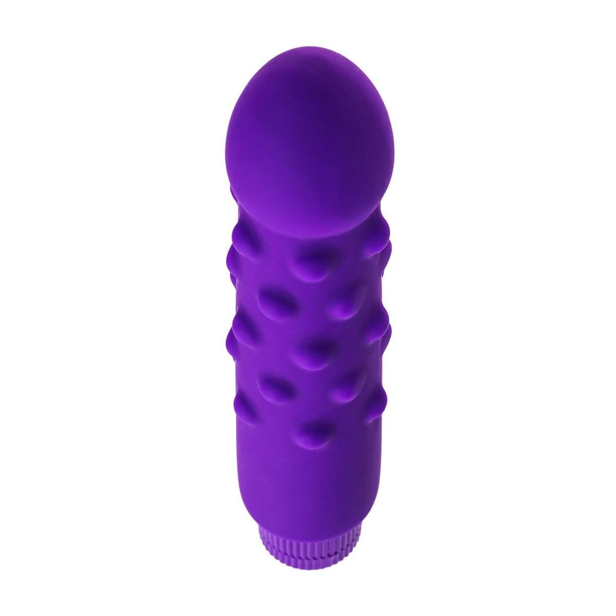 Фиолетовый вибратор с шишечками - 17 см.