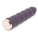 Фиолетовый вибратор с волнообразным стволом Deep Inside Rechargeable Classic Wave Vibrator - 16,5 см.