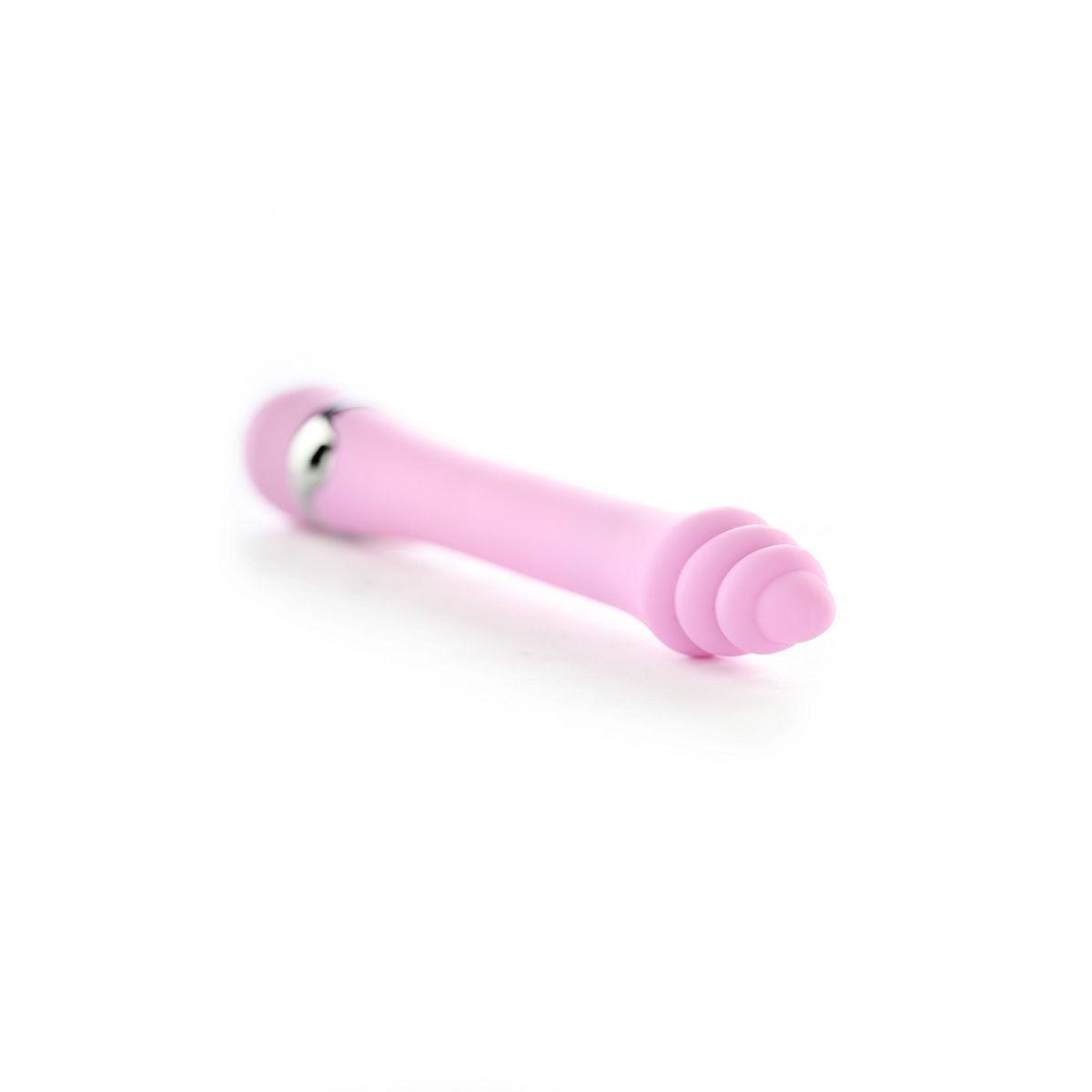 Тонкий розовый вибратор THE CARRIE B. TWISTER - 17,5 см.