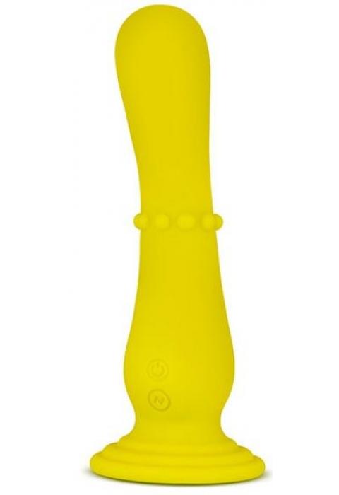 Желтый вибратор на присоске Nude Impressions 04 - 18 см.