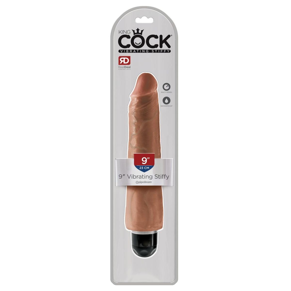 Кофейный вибратор-реалистик 9  Vibrating Stiffy - 27,9 см.