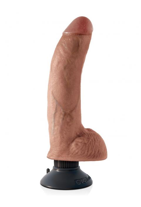 Кофейный виброфаллос со съемной присоской 9 Vibrating Cock with Balls - 22,9 см. Кофейный виброфаллос со съемной присоской 9 Vibrating Cock with Balls - 22,9 см.