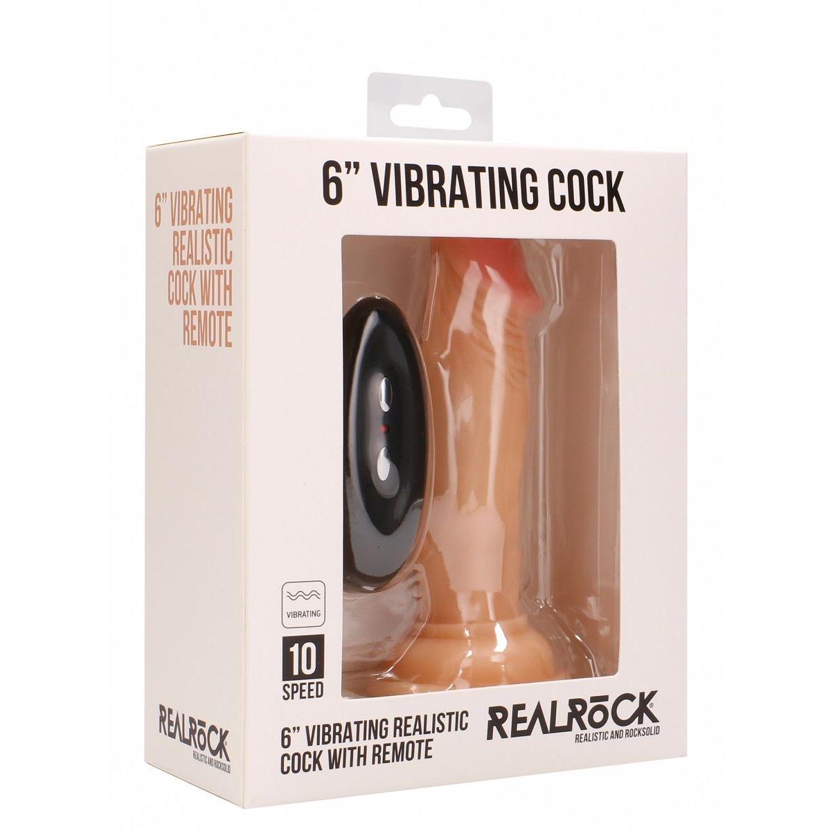 Телесный вибратор-реалистик Vibrating Realistic Cock 6  - 15 см.