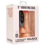 Телесный вибратор-реалистик Vibrating Realistic Cock 6  With Scrotum - 15 см.