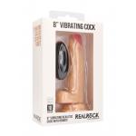 Телесный вибратор-реалистик Vibrating Realistic Cock 8  With Scrotum - 20 см.