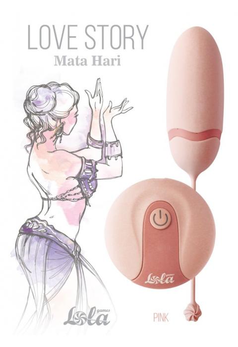 Нежно-розовое виброяйцо Mata Hari с пультом ДУ