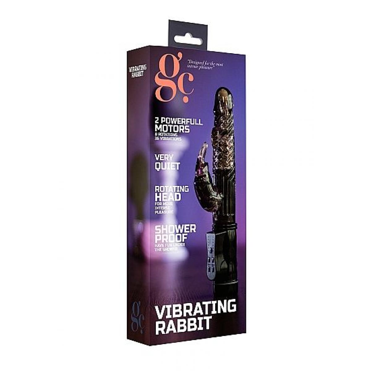 Дымчатый вибратор Vibrating Rabbit с клиторальным отростком - 22 см.