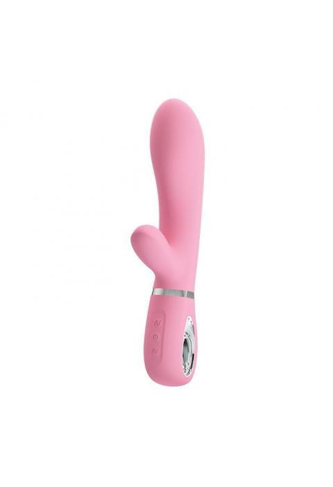 Нежно-розовый вибратор-кролик Thomas с мягкой головкой - 20,5 см.