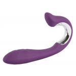 Перезаряжаемый вибратор с клиторальным стимулятором Javida Vibe with Clit Stimulator - 18,5 см.