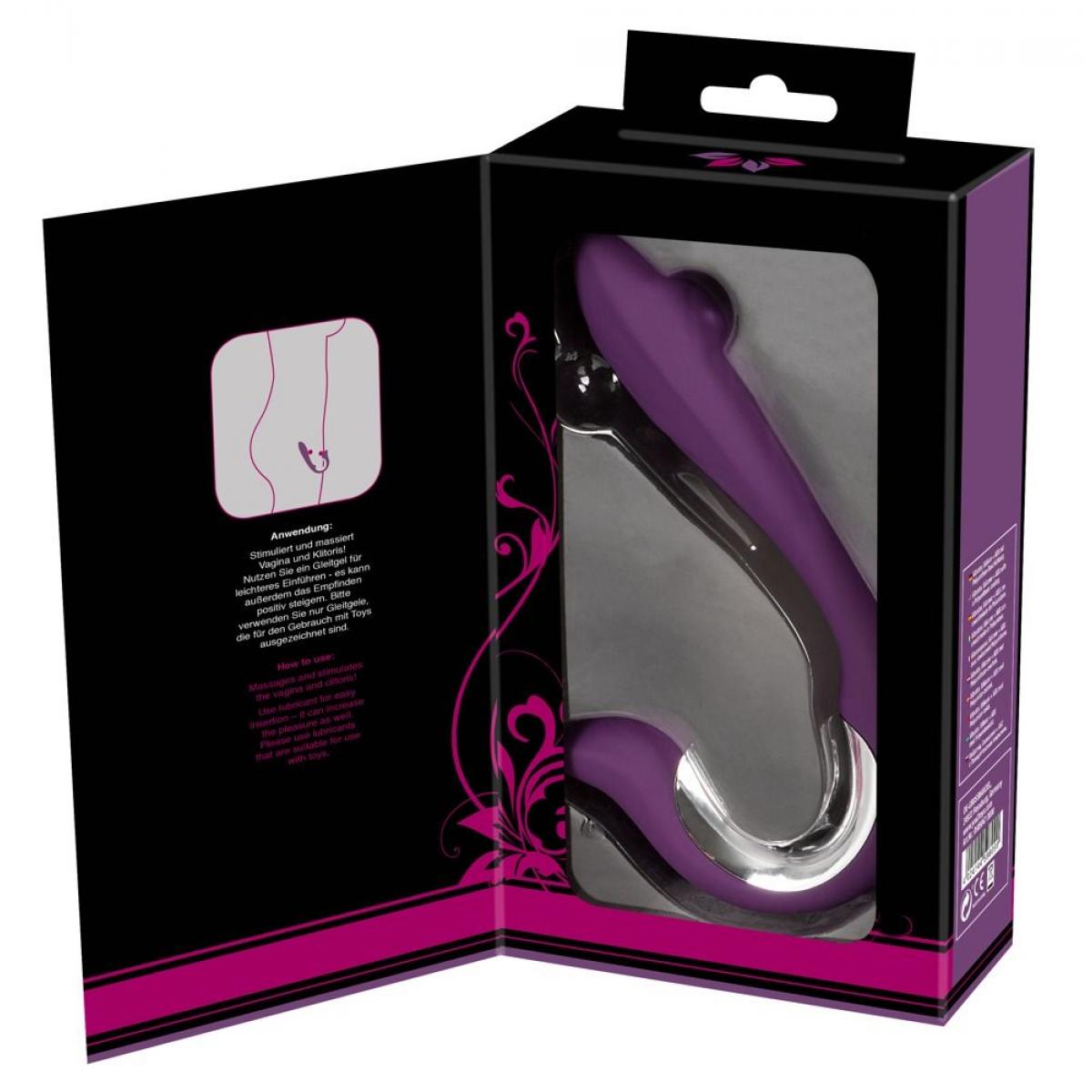 Перезаряжаемый вибратор с клиторальным стимулятором Javida Vibe with Clit Stimulator - 18,5 см.