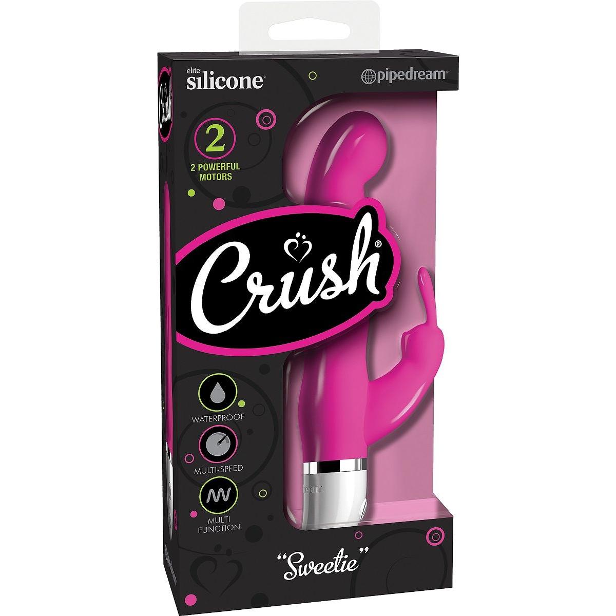 Розовый вибратор-кролик Crush Sweetie - 18,2 см.