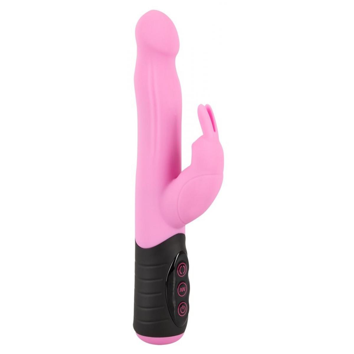 Розовый вибратор-кролик с ротацией Rotating Rabbit - 21,7 см.