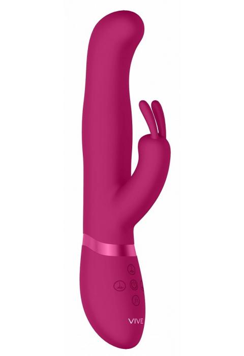 Розовый вибромассажер-кролик Izara - 22 см.