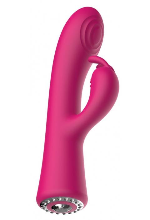 Розовый вибромассажер-кролик Lux - 20 см.