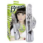 Вибратор Eclipse Beaver с бусинами - 24,5 см.