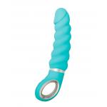 Бирюзовый витой вибратор Fun Toys  Gjack 2 - 22 см.