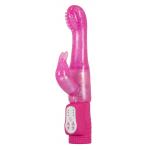 Розовый G-стимулятор с клиторальный отростком Rotating G-spot Rabbit - 25 см.