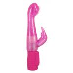 Розовый G-стимулятор с клиторальный отростком Rotating G-spot Rabbit - 25 см.