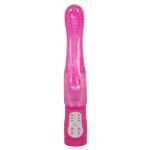 Розовый G-стимулятор с клиторальный отростком Rotating G-spot Rabbit - 25 см.