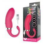 Розовый изогнутый вибромассажер Sweet Toys