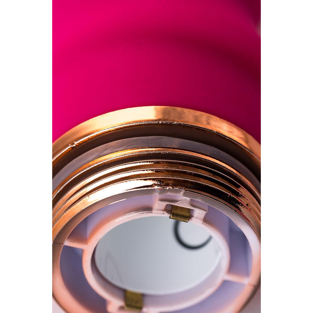 Розовый рельефный вибростимулятор точки G - 16 см.
