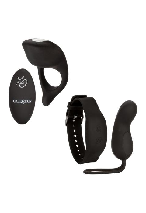 Черный вибронабор для двоих Silicone Remote Foreplay Set Черный вибронабор для двоих Silicone Remote Foreplay Set
