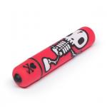 Красная вибропуля с забавным принтом MINI BULLET VIBRATOR JOLLY ROGER
