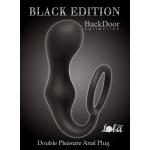 Чёрное эрекционное кольцо с анальной пробкой Double Pleasure Anal Plug