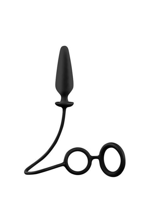 Чёрное эрекционное кольцо с подхватом и анальным стимулятором MENZSTUFF 3.5INCH DOUBLE RING ANAL PLUG Чёрное эрекционное кольцо с подхватом и анальным стимулятором MENZSTUFF 3.5INCH DOUBLE RING ANAL PLUG