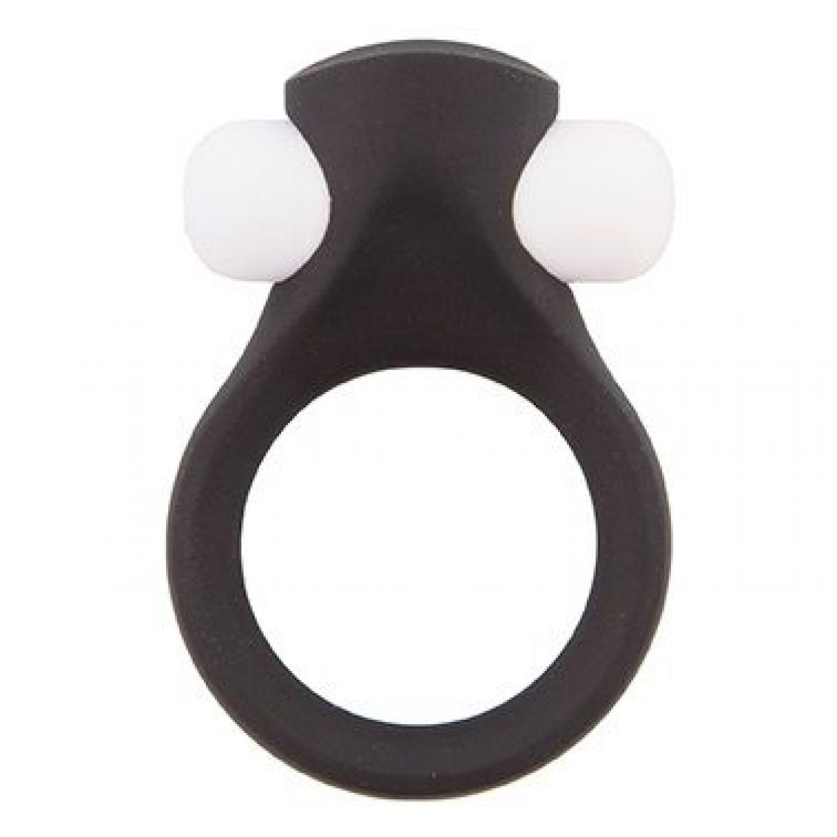 Чёрное эрекционное виброкольцо LIT-UP SILICONE STIMU RING 2 BLACK