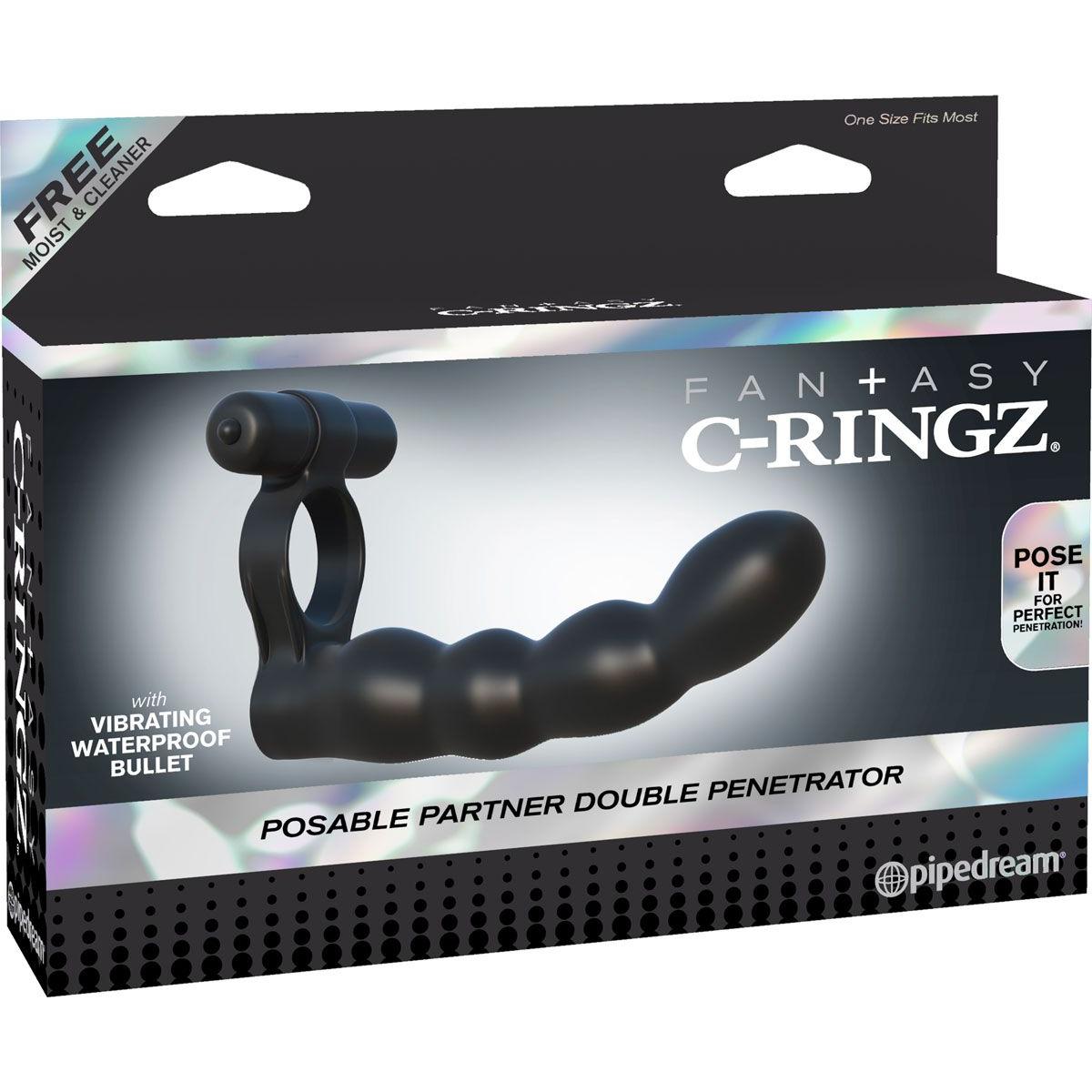 Эрекционное кольцо для двойного проникновения Posable Partner Double Penetrator