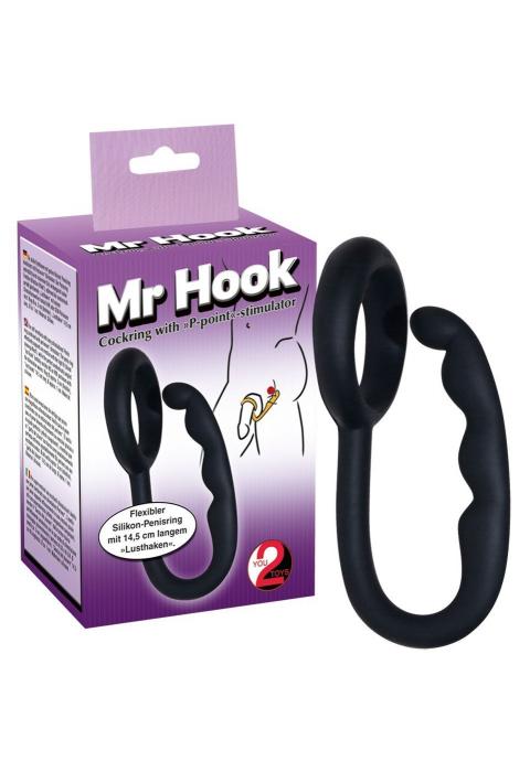 Эрекционное кольцо с анальным стимулятором Mr Hook