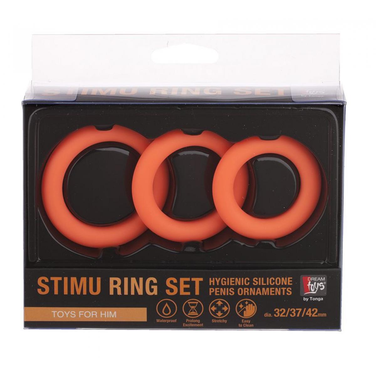 Набор из 3 оранжевых эрекционных колец NEON STIMU RING SET