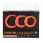 Набор из 3 оранжевых эрекционных колец NEON STIMU RING SET