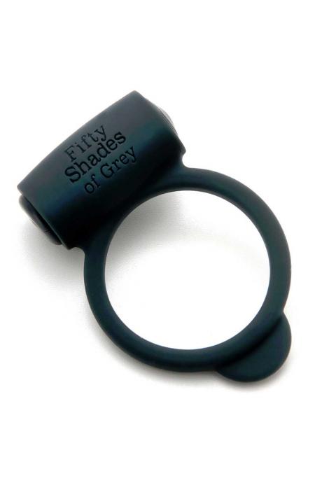 Темно-серое эрекционное кольцо Vibrating Love Ring с вибрацией