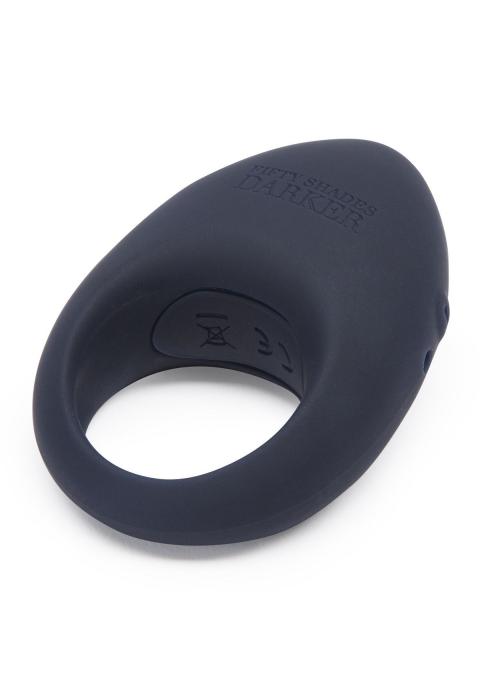 Тёмно-синее эрекционное кольцо Release Together USB Rechargeable Cock Ring